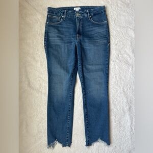 Good American Size 10 Ankle Jeans | Raw Hem, Curvy Fit, Comfy Everyday Denim